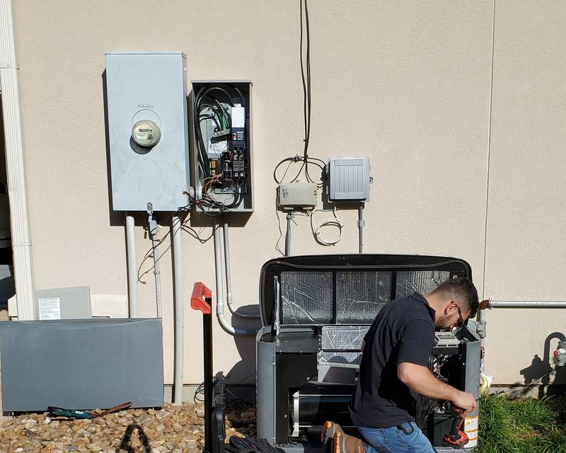 Bright Solutions Electrical technician working on a generator installation